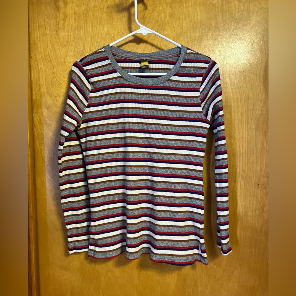 ❤️Eddie Bauer Travex Long Sleeve Striped Thermal Top Size L